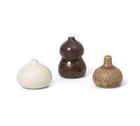 Ferm Living Komo vasee mini set of 3 Brown-white