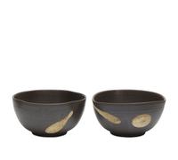 ferm LIVING Koyo Bowls 8.5 - Set of 2 Dark Brown/Buff