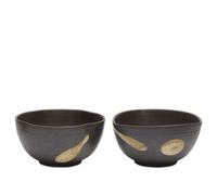 ferm LIVING Koyo Bowls 8.5 - Set of 2 Dark Brown/Buff One Size