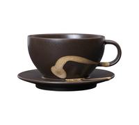 Ferm Living Koyo cup with saucer 36 cl Dark brown-buff