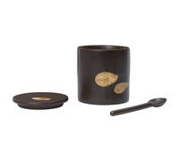 Ferm Living - Koyo Jar With Spoon, Dark Brown - Dark Brown