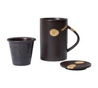 Ferm Living - Koyo Mug With Tea Infuser, Dark Brown - Dark Brown