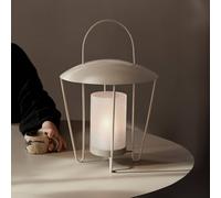 ferm LIVING lantern Abri, beige, stainless steel, glass, Ø 30 cm