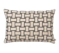 Ferm Living - Lattice Cushion 40x60 cm, Off-white/Black - Black