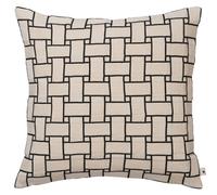 Ferm Living - Lattice Cushion 50x50 cm, Off-white/Black - Black