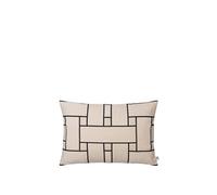Ferm Living Lattice Offset Cushion Rectangular Off White/ Black