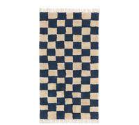 ferm LIVING Mara Washable Rug - 80x150cm Deep Blue/Warm Sand