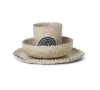 Ferm Living Naive children's dinnerware set 3 pieces Deep blue