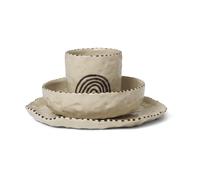 Ferm Living Naive children's dinnerware set 3 pieces Red brown