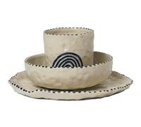 Ferm Living - Naive Tableware Set 3 Pieces, Deep Blue - Deep Blue