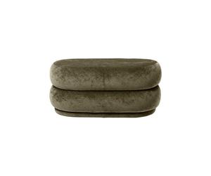 Ferm Living Oval Puf Faded Velvet Forest