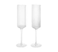 Ferm Living Ripple Champagne flutes champagne glasses 15 cl 2-pack Clear