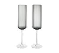 Ferm Living Ripple Champagne flutes champagne glasses 15 cl 2-pack Smoked Grey