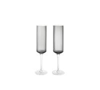 Ferm Living Ripple Champagne Glass 15cl Set of 2 Smoked Gray