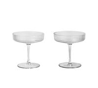 Ferm Living Ripple champagne glass 2-pack clear
