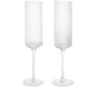 Ferm Living - Ripple Champagne Glass 2-pack, Clear - Clear
