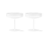 Ferm Living Ripple champagne glass 2-pack Frosted