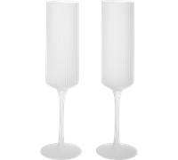 Ferm Living - Ripple Champagne Glass 2-pack, Frosted - Frosted