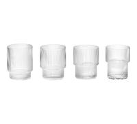 Ferm Living - Ripple Glass 4-pack 6 cl, Clear - Clear