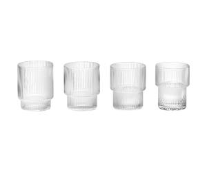 Ferm Living - Ripple Glass 4-pack 6 lear - Clear