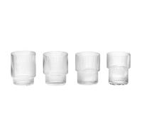 Ferm Living - Ripple Glass 4-pack 20 cl, Clear - Clear