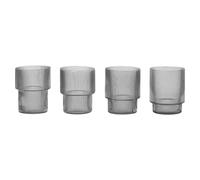 Ripple Glass Set of 4 Smoked