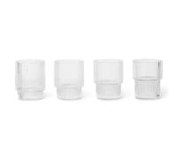Ferm Living - Ripple Glass 4-pack 6 cl, Clear - Clear