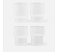 Ferm Living - Ripple Glass 4-pack 20 cl, Frosted - Frosted