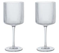Ferm Living - Ripple Red Wine Glass 2-pack, Clear - Clear
