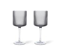 Ferm Living Ripple red wine glass 32,5 cl 2-pack Smoked grey