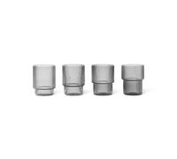 ferm LIVING Ripple espresso-glass 6 cl 4-pack Smoked grey