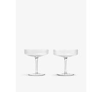 Ferm Living Ripple Straight-sided Glass Champagne Saucers Set of Two