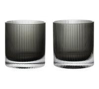 Ferm Living - Ripple Tumbler 2-pack, Smoked Grey - Smoked Grey