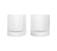 Ferm Living Ripple tumbler glass 25 cl 2-pack Clear