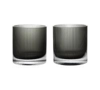 Ferm Living Ripple tumbler glass 25 cl 2-pack Smoked Grey