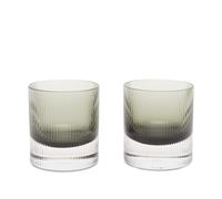 ferm LIVING Ripple Tumbler Glasses - Set of 2 Smoked Grey