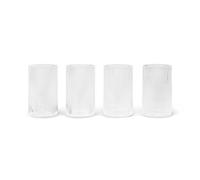Ferm Living - Ripple Drinking Glasses 14 cl 4-pack, Clear - Clear