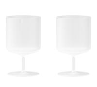 Ferm Living - Ripple Wine Glass 2 pcs. Wine Glass 2-pack Frosted - Frosted