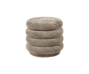Ferm Living Round Pouf Faded Velvet Beige