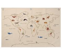 Ferm Living The world fabric map Off white