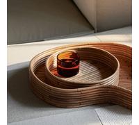 ferm LIVING tray Isola, rattan, handmade, 2 pieces