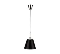 Ferma 1 Light E27 Chrome Adjustable Single Pendant With Black Metal Shade