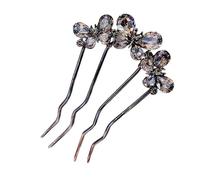 Fermacapelli French Twist - Forcina A U Con Cristalli E Rhinestone, Pettine A 4 Pointe Per Acconciatura Elegante, Fermaglio In Lega Con Pearl | Per Matrimonio Banchetti Sfilate Eventi Formali