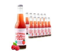 Ferment Fizz Lemon & Raspberry Lemonade - Kombucha Alternative - 4.5g Prebiotic Fibre - Functional Drink - Gut Health Support - Lacto-Fermented Sparkling Lemonade - 12 x 330ml Glass