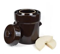 Fermentation Crock Jar 10 Liter/2.6 Gallon - Stoneware Pot for Fermenting, Pickling Kimchi, Pickles, Vegetables, Kombucha - Glazed Fermenter with Stone Weights, Lid