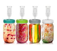 Fermentation Kit - Plastic Fermenter Lid With Airlock For Wide Mouth Mason Jar By ,4 Set(mason Jar Not Include)