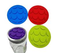 Fermentation Lids - 4 Pieces Airtight Silicone Containers, Lid with Spout for Pouring | for Kitchen Jars Home Food Storage Salad Seasoning Yogurt Flour Biscuits Coffee Drink
