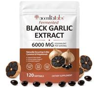 Fermented Black Garlic Extract 6000mg, Odorless Aged Black Garlic Organic Supplementfor Daily Digestive Balance, Immune & Antioxidant Support, Vegetarian, All-Natural, Non-GMO, 120 Softgels