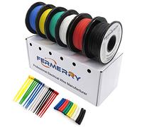 Fermerry 24 AWG Electrical Wire 0.2mm² Flexible Silicone Tinned Copper Wire Hook up Kit Stranded Wire Spool 10ft 3 Meter Each 6 Colors Gauge