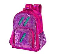 Fermido Hologram Sequin Backpack Sequin School Backpack for Girls Kids Elementary Bookbag Flip Sequence Holographic Book Bags, 03 Orchid, OneSize, Laptop